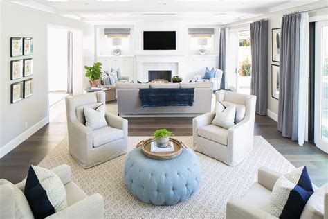 Great Room Living Space Transitional Home Sitting Area Coastal