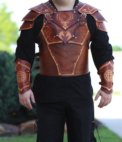 Leather Armor Torso With Pauldrons Leather Armor Armor Viking Armor