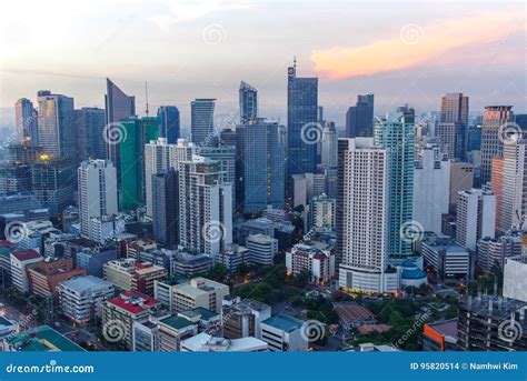 Makati City Skyline View Editorial Stock Image Image Of Buildings