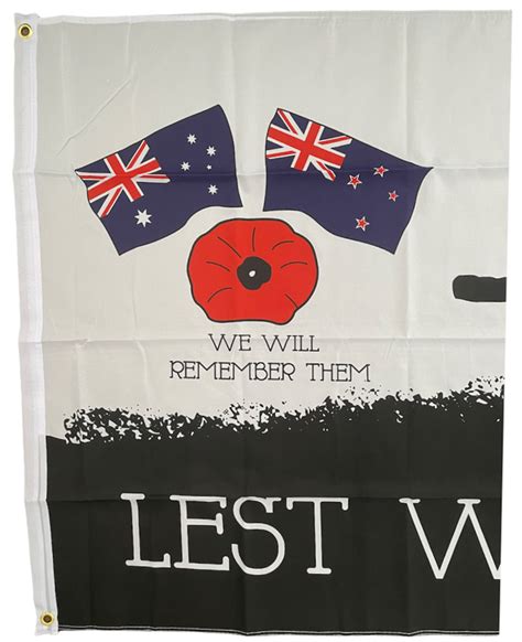lest we forget flag poppy australia and nz flags large anzac day remembrance flag© ebay