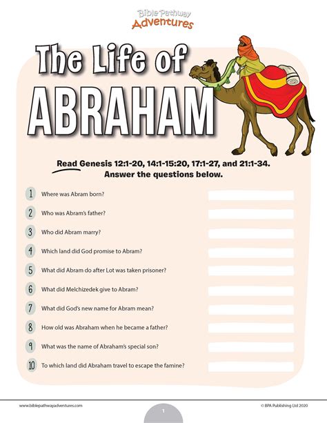 Freebie Abraham Bible Quiz Artofit