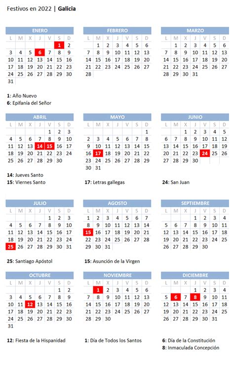 Calendario Laboral Galicia Estos Son Los D As Festivos Aria Art