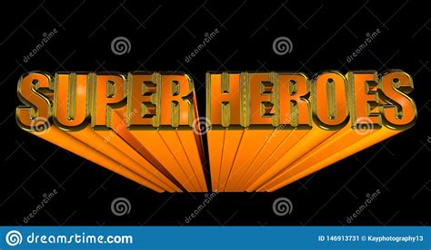3d Illustration Of The Word Super Heroes On Black Background 3d
