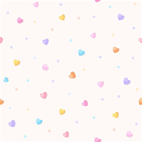 Premium Vector Seamless Pattern Of Pastel Heart And Polka Dot