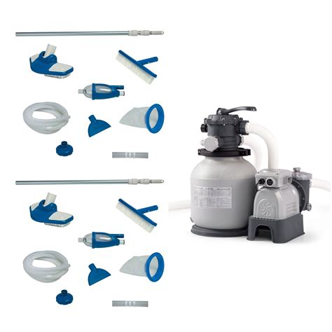 Intex Deluxe Pool Maintenance Kit With Vacuum And Pole 2 Pack And Sand
