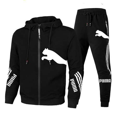 buy autumn winter men s casual tracksuit sets zipper hoodie pants two pieces male sportswear at