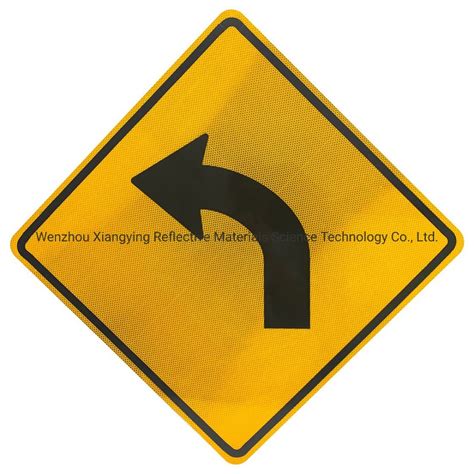 Turn Left Reflective Aluminum Board For Roadway Marking Sign 6060cm