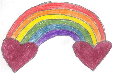 Rainbow Drawing Pencil Sketch Colorful Realistic Art Images