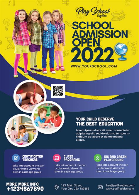 School Admission Pamphlet Flyer Design Psd