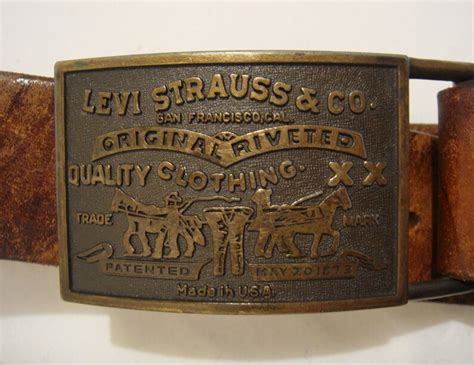Rare Levi Strauss Brass Buckle Belt Etsy