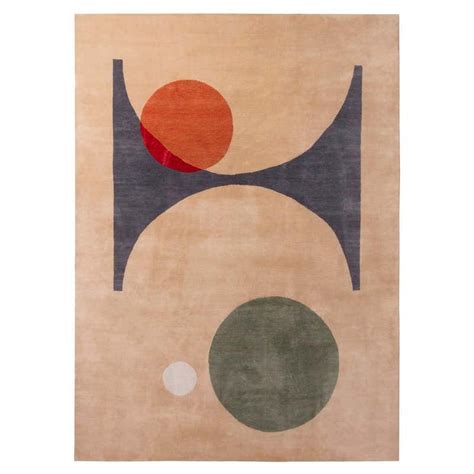 Rug And Kilims Mid Century Modern Geometric Brown And Blue Wool And