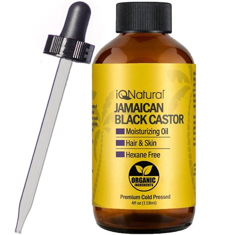 iq natural jamaican black castor oil hair oil for hair growth and skin conditioning 4oz