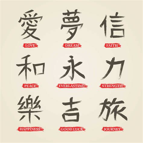 mots kanji japonais avec traduction 171673 art vectoriel chez vecteezy