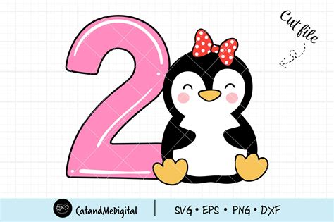 Penguin Birthday Svg Graphic By CatAndMe Creative Fabrica
