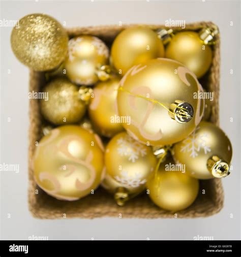 Christmas Tree Balls In A Storage Stock Photo Alamy