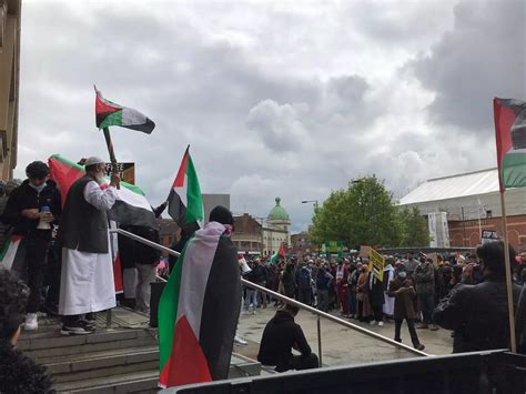 Peaceful Protesters Gather In Derby For Free Palestine Demo