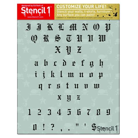 Buy Stencil1 Old English Font Stencil Upper And Lower Case Stencils