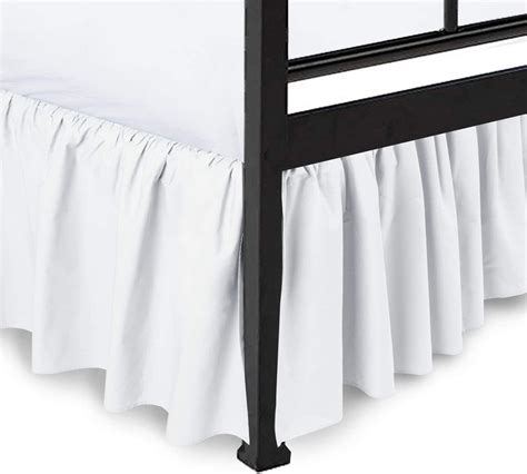 Ruffled Bed Skirt With Split Corners Three Sided Coverage