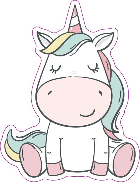 Download Hd Clipart Pink Unicorn Kawaii Stickers Transparent Clipart