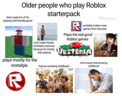 Older People Who Play Roblox Starterpack Rstarterpacks