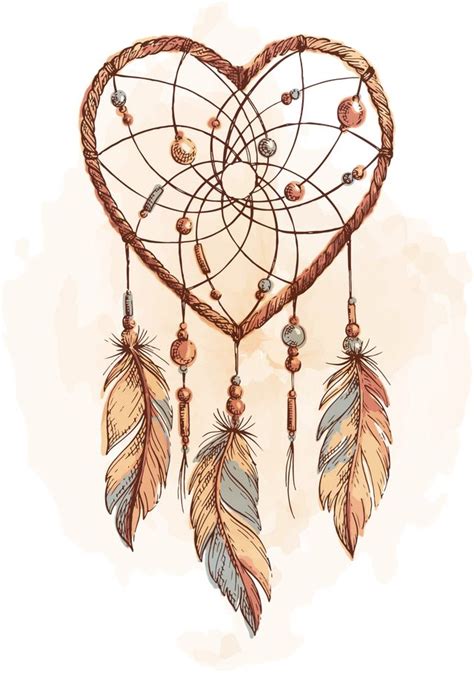 A Heart Shaped Dream Catcher With Feathers Hanging From It