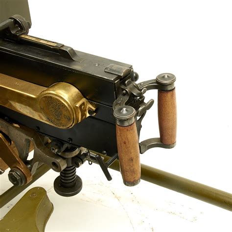 Original Russian M1910 Brass Maxim Display Machine Gun With Brass