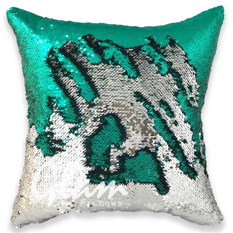 Emerald Green And Silver Reversible Sequin Glam Pillow Glam Pillows