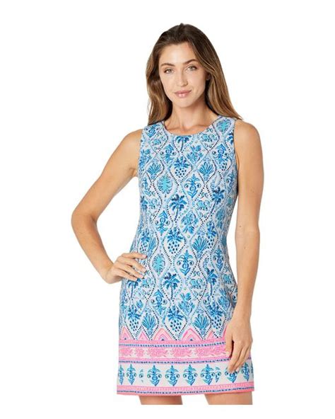 Lilly Pulitzer Cotton Mila Stretch Shift In Blue Lyst