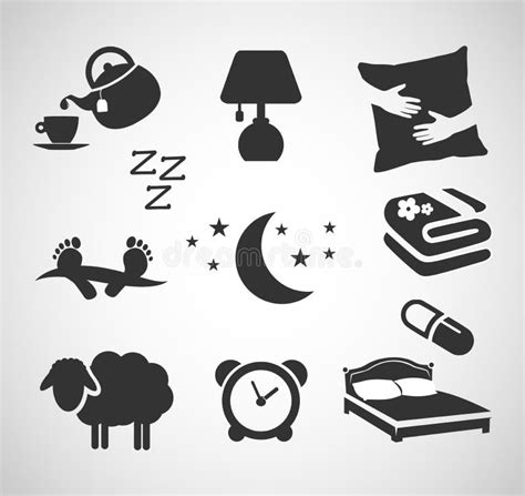 Good Night Sleep Icon Set Vector Stock Vector Illustration Of Collection Sheet