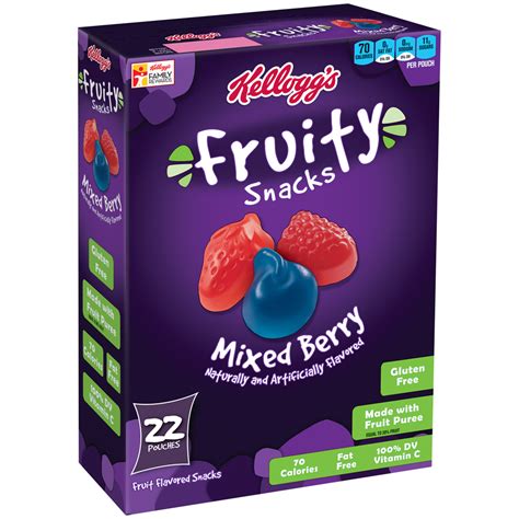 Kelloggs Mixed Berry Fruity Snacks Pouches 176 Oz 22 Ct Crowdedline