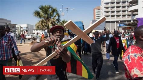Polisi Wavunja Maandamano Zimbabwe Bbc News Swahili