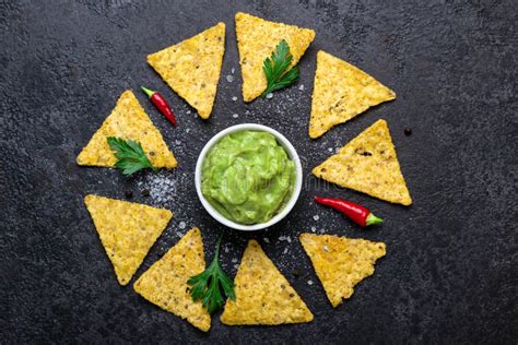 guacamole and corn chips traditional latin american mexican food stock image image of healthy