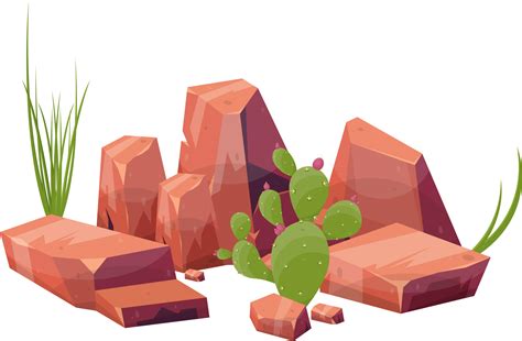 Desert Rock With Plants 21832299 Png