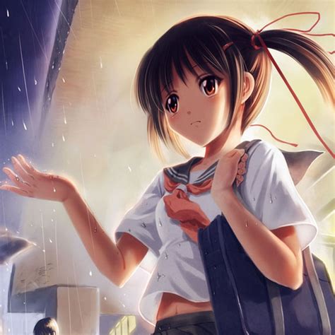 Girl Students Rain Tap To See More Cute Anime Wallpapers