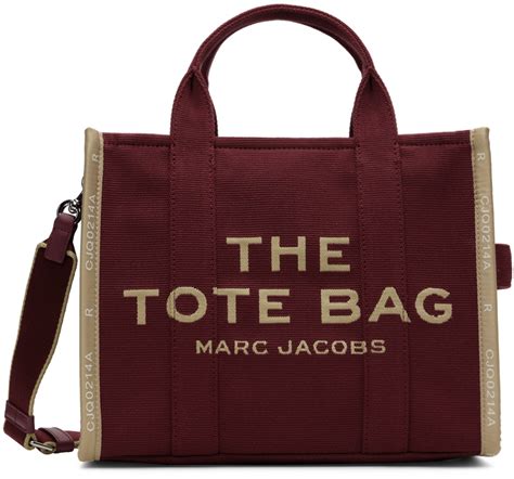 Marc Jacobs Burgundy The Jacquard Medium Tote Bag Tote Ssense