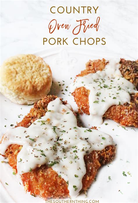 These oven baked pork chops are without a doubt a family hit even to the most picky eater you have. Country Oven Fried Pork Chops | The Southern Thing ...