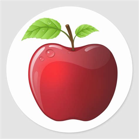 Red Apple Classic Round Sticker Zazzle Apple Stickers Red Apple