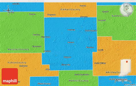 Political 3d Map Of Kosciusko County
