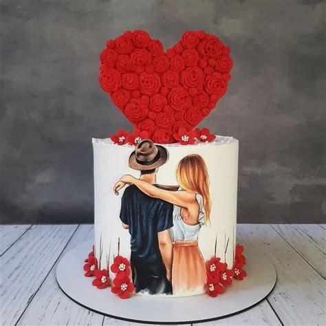کیک خونگی میبدیزد فرنازشاهین On Instagram “عاشقونه قشنگمون😍 کیک