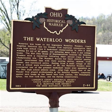 The Waterloo Wonders Historical Marker