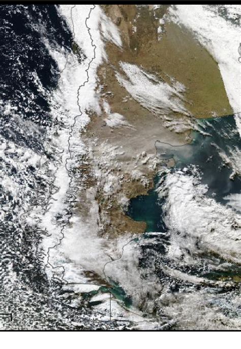 Meteorología Práctica Vista Satelital Color De La Patagonia En La