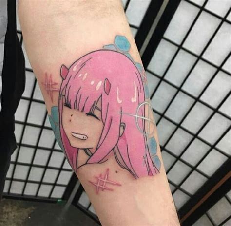 Darling In The Franxx Featuring Zero Two Colored Tattoo On The Arm