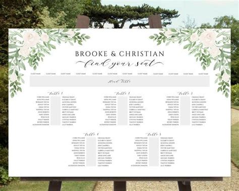 Banquet Seating Chart Template Wedding Long Table Seating Etsy