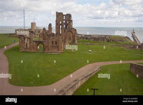 Tynemouth Castle And Priory Stock Photo Alamy