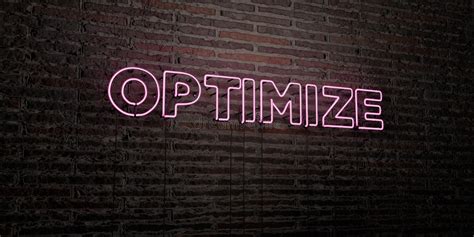 Optimize Realistic Neon Sign On Brick Wall Background 3d Rendered