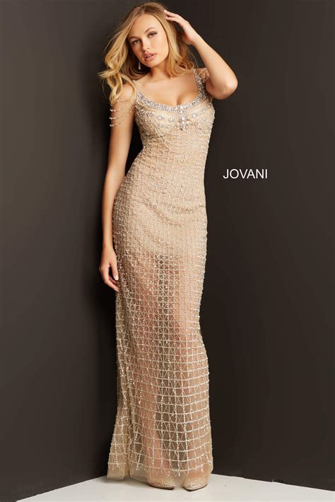 Jovani Beaded Sheer Nude Prom Gown Ciara S Look At The Vmas My XXX