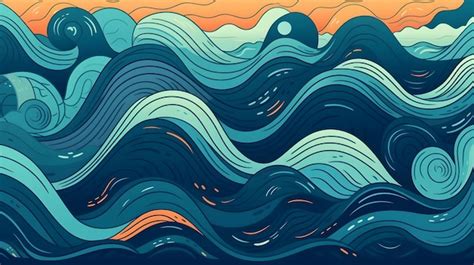 Premium Ai Image Abstract Summer Ocean Waves Background Generative Ai
