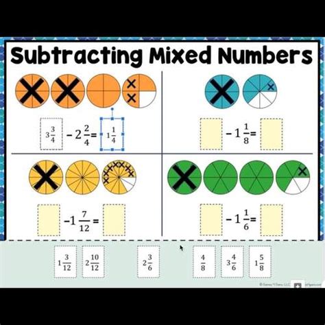 Subtraction Mixed Numbers 4th Grade Worksheet