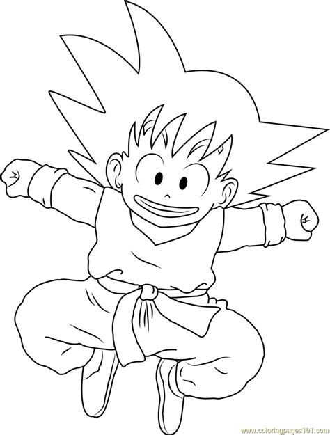 Free printable vegeta coloring pages. Smiling Goku Coloring Page - Free Goku Coloring Pages : ColoringPages101.com