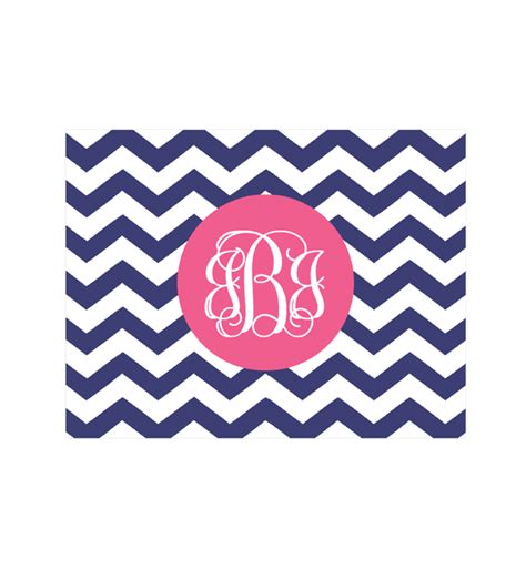 Free Printable Chevron Monogram Note Cards Just Choose Color And
